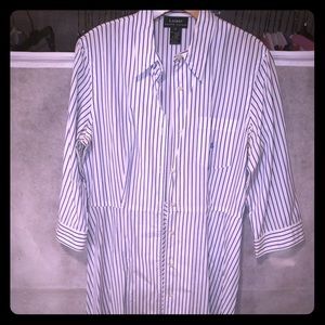 Ralph Lauren Blue and White Striped Shirtdress
